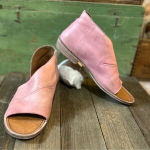 Free People Pink Mules leather